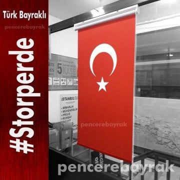 Türk Bayrağı Stor Perde - 73x200 cm | Kaliteli & Estetik | Pencere Bayrak