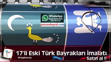 16 Türk Devleti Bayrakları 50x75 cm Çift Katlı Lüks Kumaş