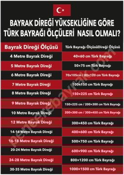 ☪ Türk Bayrağı Fiyatları ve Ölçüleri | Alpaka Kumaş | Büyük Ebatta