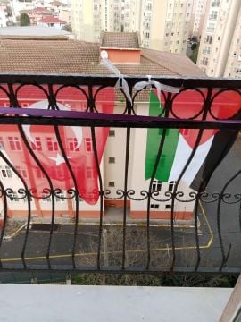 100 adet Filistin Bayrağı 50x70 m Raşel Kumaşa Baskılı Sopalı
