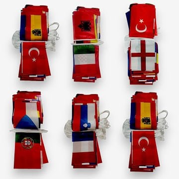 EURO 2028 (İpe Dizili Süsleme Bayrakları) 25 Metre