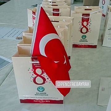 30x45 cm Alpaka Kumaş | Sopalı Türk Bayrağı ( 1000 Adet )