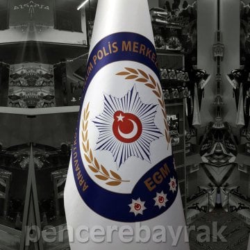 Emniyet Logolu Makam Bayrağı ve Gümüş Kaplama Direk