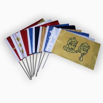 16 Büyük Türk Devleti Sopalı Bayrak Seti (30x45 cm)