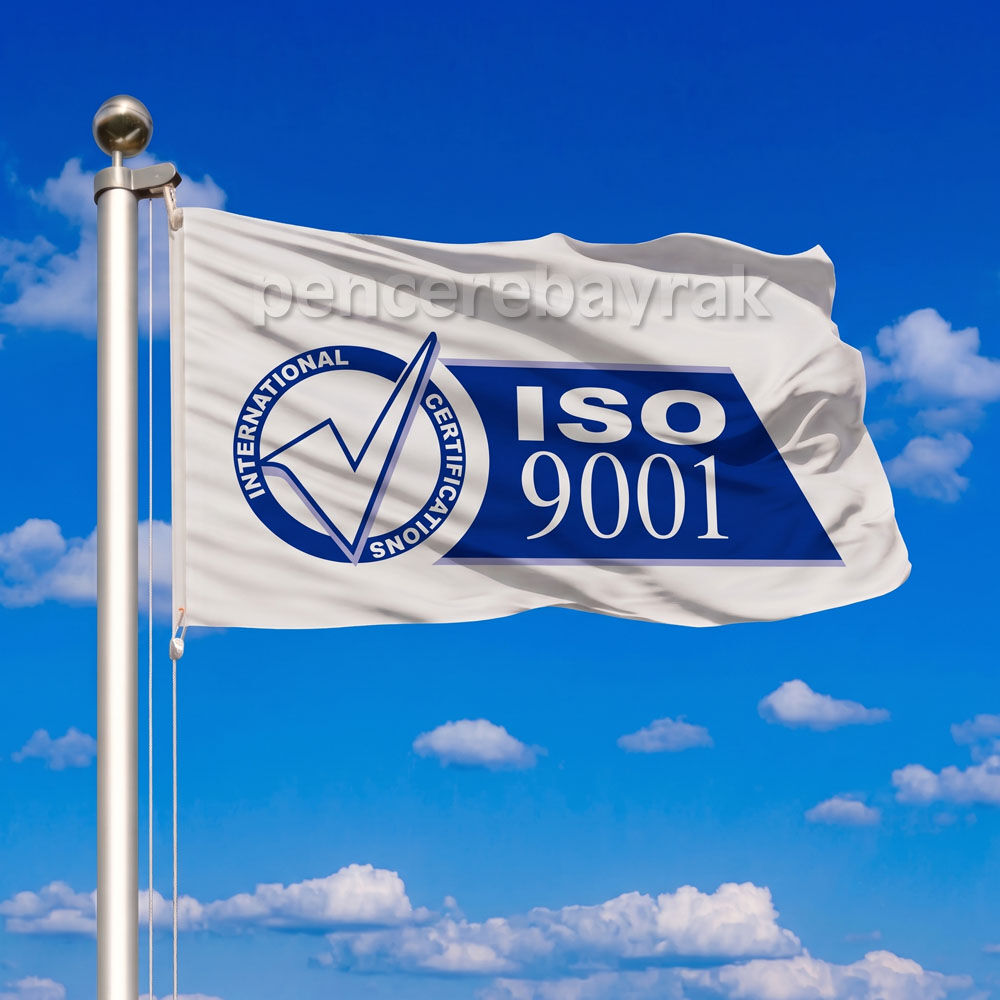 ISO 9001 Kalite Belgelendirme Gönder Bayrağı - 70x105 cm