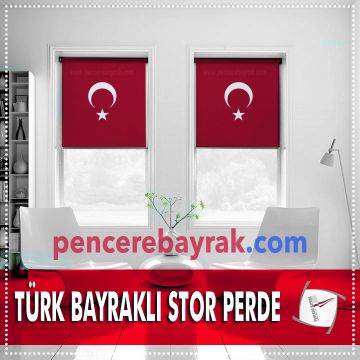 Türk Bayraklı Stor Perde – Yüksek Kalite Baskı | 73x150 cm ve 73x200 cm