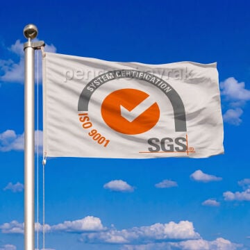 SGS-System Certification ISO 9001-2008 Gönder Bayrak - Beyaz (70x105 cm)
