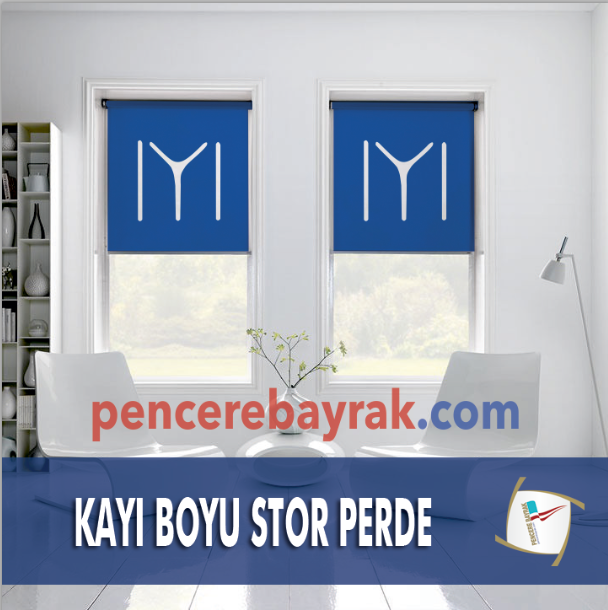 Kayı Boyu Bayraklı Stor Perde – 70x150 cm | Kaliteli Özel Kumaşa Baskı