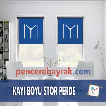 Kayı Boyu Bayraklı Stor Perde – 70x150 cm | Kaliteli Özel Kumaşa Baskı