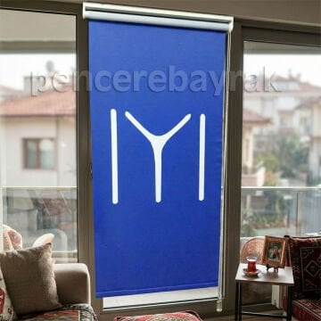 Kayı Boyu Bayraklı Stor Perde – 70x150 cm | Kaliteli Özel Kumaşa Baskı