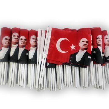 Sopalı Atatürk Bayrağı İmalatı Raşel Kumaş’a Baskı 20x30 cm