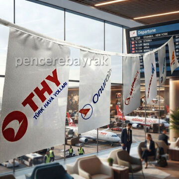 THY İpe Dizili Süsleme Bayrağı 25 Metre - Pencere Bayrak