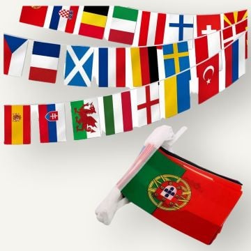 İpe Dizili Ülke Bayrakları 30X40 cm - 25 mt   | Pencere Bayrak
