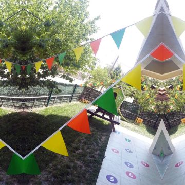 Baskısız Üçgen Bayrak – Sarı | Yeşil | Turuncu