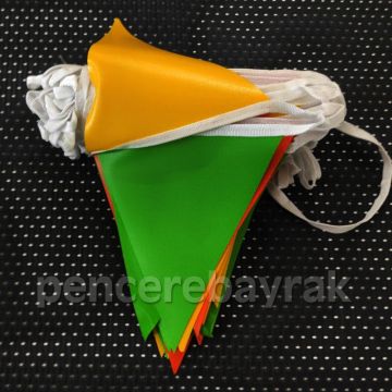 Baskısız Üçgen Bayrak – Sarı | Yeşil | Turuncu