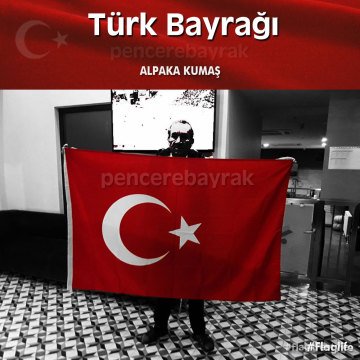 Tören Bayrak Direği - Ahşap | 225 cm | Alpaka Türk Bayraklı