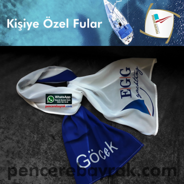Özel Baskılı Şifon Fular & Şal – E.G.G. Yachting’e Özel Tasarım - Yatch Eşarp